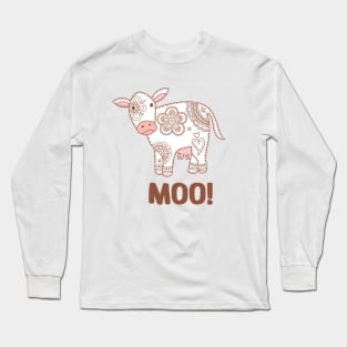 Paisley Cow Print - Moo Long Sleeve T-Shirt